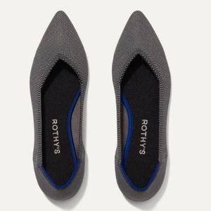 Rothy's The Point Cloud Gray Birdseye Pointed Toe Flats Size W9 EUC